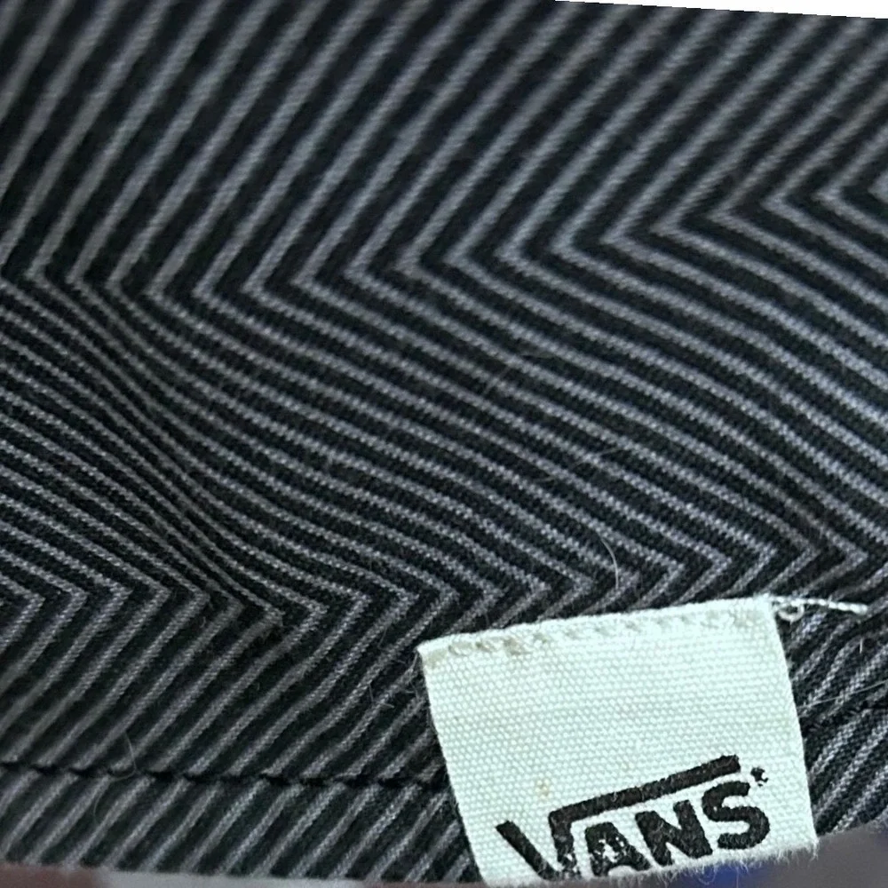 Vans Quilted Shirt Jacket Youth Medium Grey White Herringbone Lined‎ Puffer